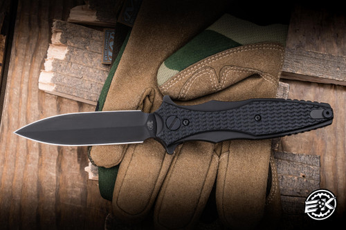 Preowned-Rick Hinderer Knives Maximus Folding Knife G10 3.5" Dagger Battle Black