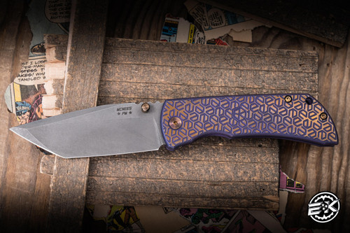 Preowned-McNees Knives Mac 2 E Kamo Folding Knife Matte Purple-Bronze G2 3.5" MagnaCut Tanto Two-Tone