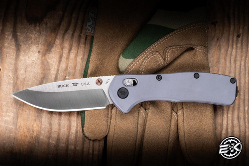 Buck Knives 791 Range Elite Crossbar Lock Gray Aluminum 3.4"  MagnaCut Drop Point Satin  0791GYS