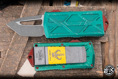 Microtech Exocet OTF Automatic Knife/Money Clip Bounty Hunter Aluminum 1.9" M390 Tanto 158-10BH