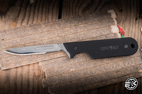 Civilware IBK (Interchangeable Blade Knife) Scalpel Fixed Blade Knife Black G10 3" Stainless Steel Stonewash