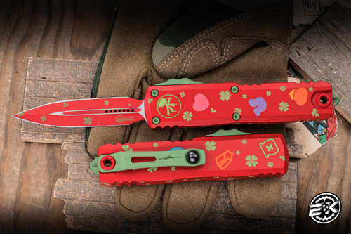 Microtech UTX-85 Gen IV OTF Automatic Knife St. Patricks Day 3" M390 Dagger 12324-1SPDS