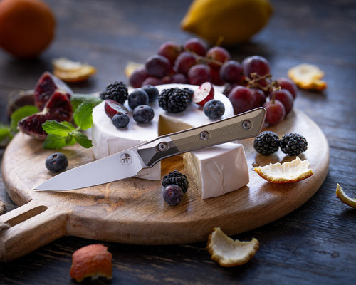 Microtech Paring Fixed Blade Knife OD Green G10 3.5" M390 Stonewash 3500B-10OD