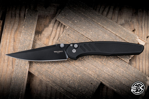 Protech x Peace Neighbor Avalon Folding Knife Knurled Black Aluminum 4.25" MagnaCut Black PN1103