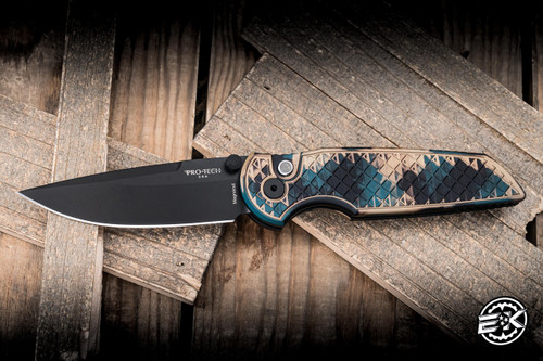 ProTech TR-3 Integrity Manual Folding Knife Textured Relic Shipwreck  3.5" MagnaCut DLC Black INT1106-SHIPWRECK