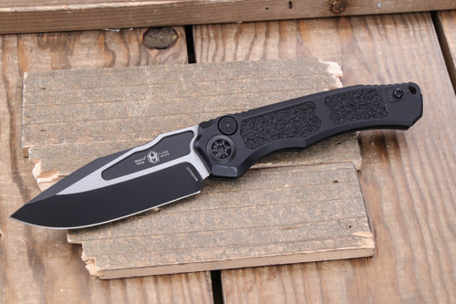 Heretic Knives "Wraith" V4 Automatic Folding Knife Two Tone Black Tactical Aluminum 4" MagnaC