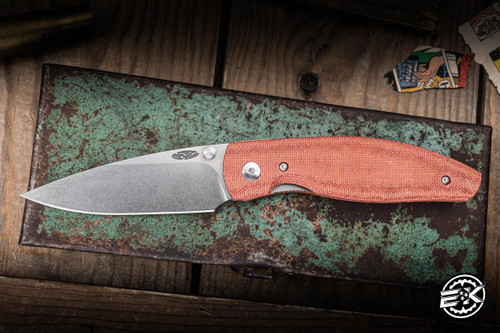 Three Rivers Manufacturing ATOM Autumn Orange Micarta 3.5" MagnaCut Drop Point