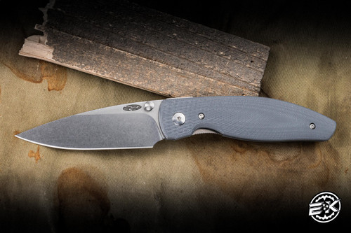 Three Rivers Manufacturing ATOM Lizard Skin Slate Grey G10 3.5" MagnaCut Drop Point