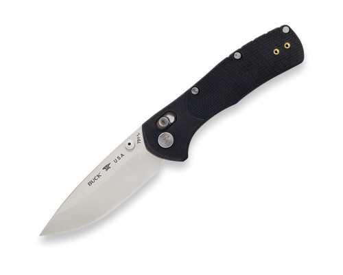 Buck Knives 791 Range Pro Folding Knife Textured Black Glass Filled Nylon 3.38" 154CM Drop Point Satin 0791BKS1-B