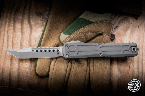 Microtech Ultratech EX Gen III ZBP OTF Knife Natural Clear Aluminum 3.5" M390 Hellhound 1119EX-10APNCS
