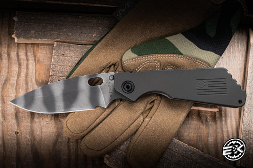 Preowned-Strider Knives SMF Tiger Stripe Titanium Flag CPM-154