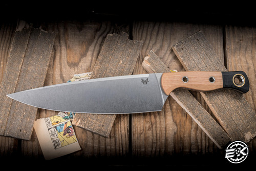 Benchmade Chef Knife Maple Valley Richlite w/ Black G10 Bolster 8.17" CPM-154 Drop Point Satin