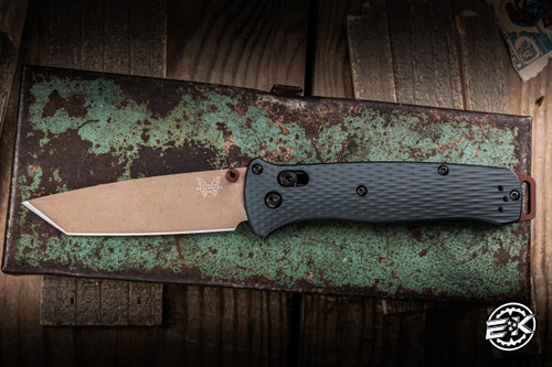 Benchmade Bailout Axis Folding Knife Taiga Green Aluminum 3.38" S90V Tanto FDE 537FE-2601