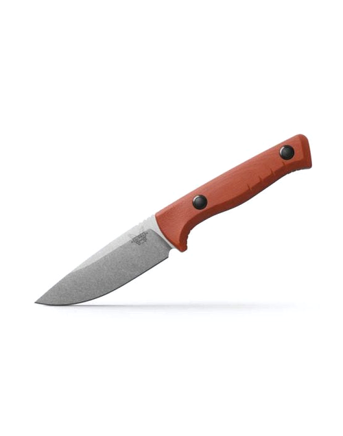 Benchmade Slipridge Fixed Blade Knife Rust Orange G10 3.7" Magnacut Drop Point Satin 15650-01