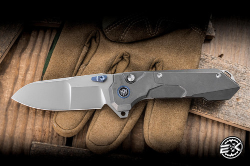 Remette RT Cosmic Button Folding Knife Gray Titanium 2.76" M390 Drop Point Pearlescent RTCO-TG