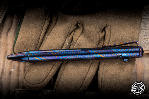 Kunwu Timascus Bolt Action Pen 5.11" Black Ink