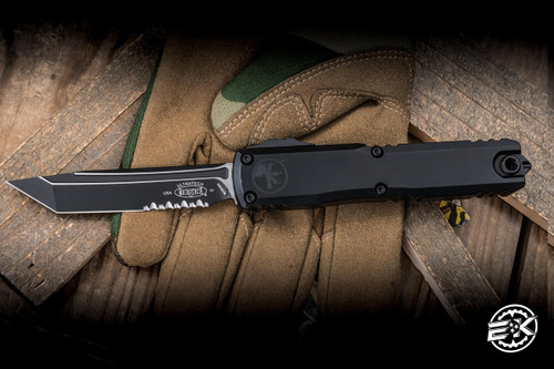 Microtech Ultratech Gen IV OTF Automatic Tactical Knife Black 3.5" M390 Tanto Serrated 11234-2T