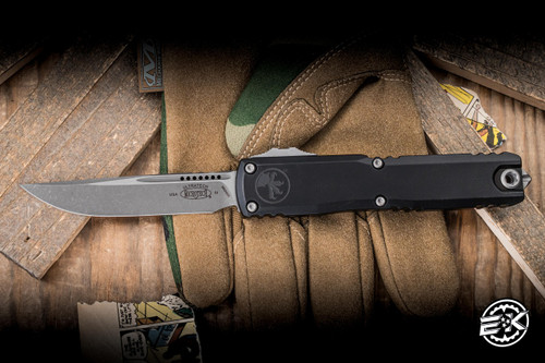 Microtech Ultratech Gen IV OTF Automatic Knife Black Aluminum 3.5" M390 Apocalyptic Stonewash 11214-10AP