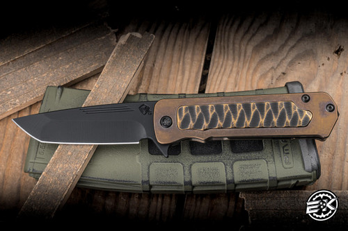 Medford Knives TFF Tactical Fighting Folding Knife Bronze Black "Predator" Inlay 4" S35VN Tanto DLC