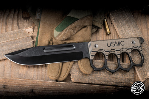 Medford USMC 2025 Trench Fixed Blade Knife Multi Layered G10 6.5" 1095 CV Black Oxide