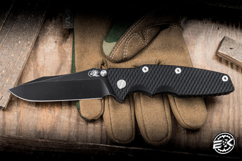 Rick Hinderer Knives EKlipse Non-Flipper Knife Black G10 3.5" MagnaCut Spearpoint Battle Black