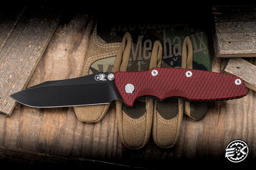 Rick Hinderer Knives EKlipse Non-Flipper Knife Red G10 3.5" MagnaCut Spearpoint Battle Black