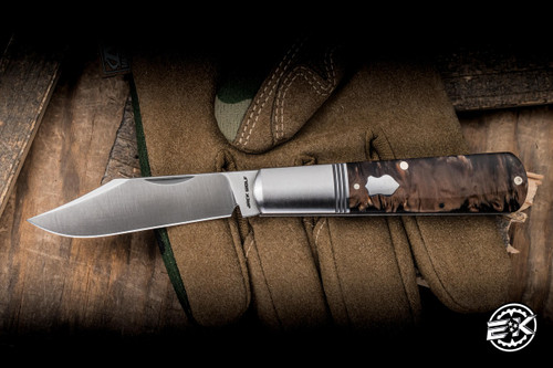 Jack Wolf Knives Gateway Barlow Folding Knife Kirinite Goddess 2.98" 14C28N  Satin