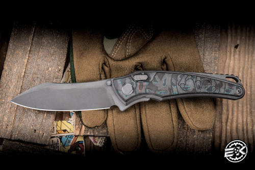 Hawk Knives Talon Folding Knife Shipwreck Carbon Fiber 3.5" M390 Stonewash