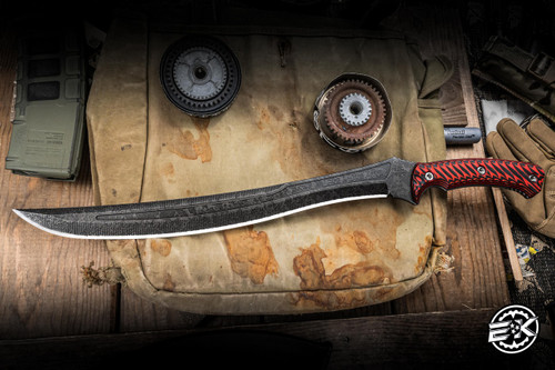 RMJ Tactical 3V Syndicate "Wyvern" Sword Black Widow G10 15” CPM-3V Acid Etch