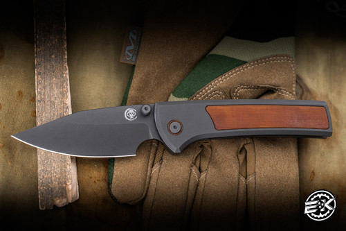 Chaves Knives Scapegoat Street Integral Dirty Steve Knife Grey Tumbled PVD Ti/ Natural Linen Micarta 3.5" CPM 3V Spearpoint Grey Tumbled PVD