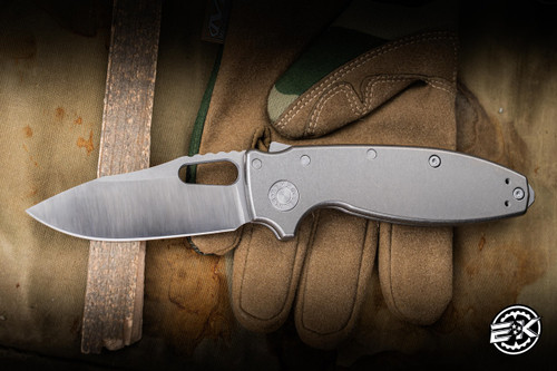 Demko Knives Shark-A-Tac Soft Touch Folding Knife Smooth Titanium 3.5" MagnaCut Clip Point 2-Tone