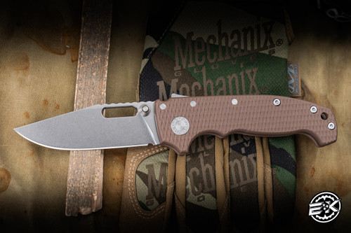 Demko Knives AD20I Slim Folding Knife Earth G10 3.6" Nitro-X7 Clip Point Stonewash