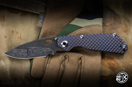 Mick Strider Knives Custom SnG Folding Knife Purple Double Gunner Anodized Titanium 3.5" MC Spearpoint