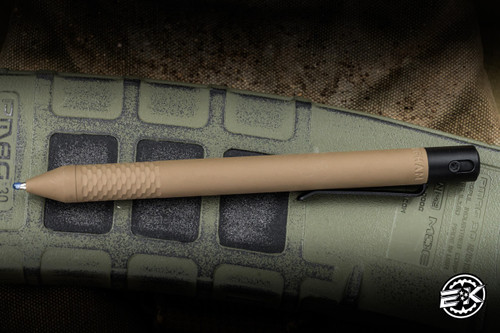 Nottingham Tactical TiButton Pen Partially Carved Titanium FDE/Black Cerakote 5.5" G2FS Single Lock RHSL