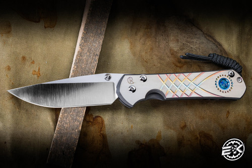 Chris Reeve Knives Large Sebenza 31 Triple Mosaic Opal Unique Graphic Titanium 3.6" MagnaCut Drop Point Polished L31-1408