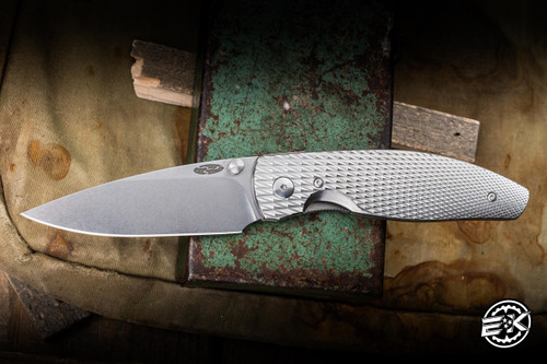 Three Rivers Manufacturing ATOM Folding Knife Lizard Skin Titanium 3.5" MagnaCut Drop Point Satin