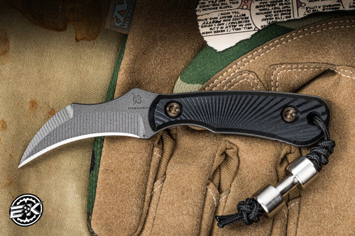 RMJ Tactical "Gym Rat" Fixed Blade Knife Black G10 2.4" Nitro-V Tungsten Cerakote