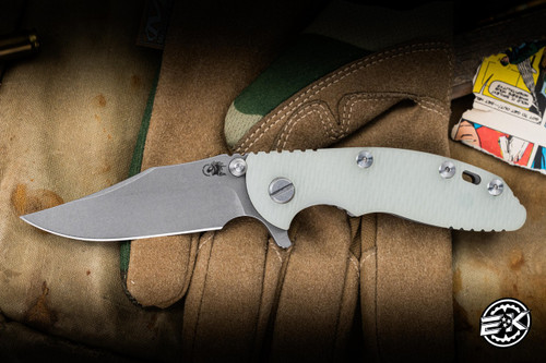 Rick Hinderer Knives XM-18 Translucent Green G10 3" 20CV Bowie Working Finish