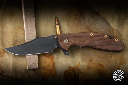 Preowned- Rick Hinderer Knives Vintage Series XM-24 4.0" Skinny Bowie, Smooth Walnut