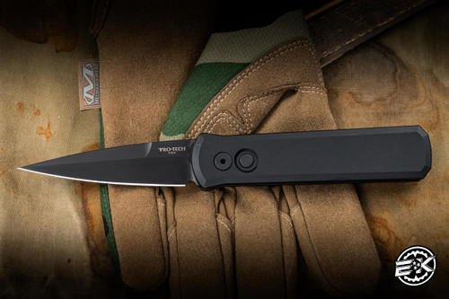 Pre-Owned ProTech Godson SWAT Automatic Folding Knife Black Aluminum 3.15" 154CM Spear Point DLC Black  721-SWAT