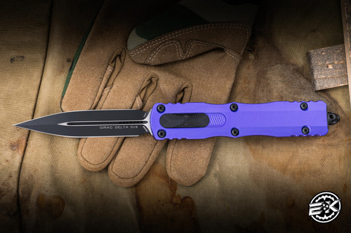  Microtech Dirac Delta OTF Automatic Knife Purple Aluminum 3.8" M390 Dagger Black 227-1PU