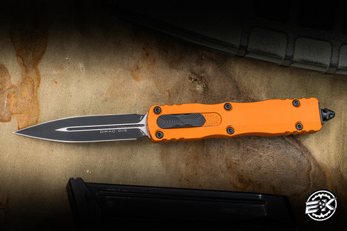 Microtech Dirac OTF Automatic Knife Orange Tangerine Aluminum 3" M390 Dagger Black 225-1OT