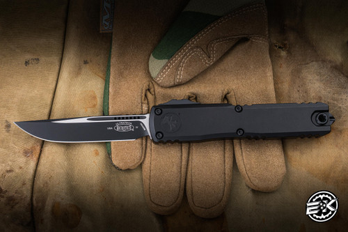 Microtech Ultratech Gen IV OTF Automatic Knife Aluminum 3.5" M390 Drop Point Black 11214-1T