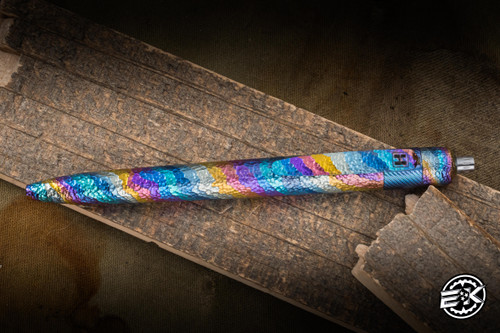 Herman Custom Knives Epika Pen Grade 5 Titanium 4.88" Blue Fine Pressurized Refill 0813