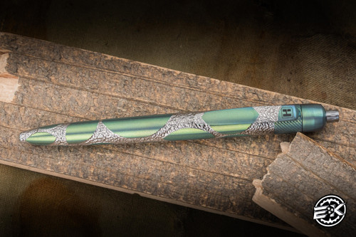 Herman Custom Knives Epika Pen Grade 5 Titanium 4.88" Blue Fine Pressurized Refill 0800