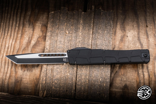 Proof Run-Heretic Knives NYX V2 OTF Knife Black Aluminum 3.6" MagnaCut Tanto Two Tone H015-10A-T