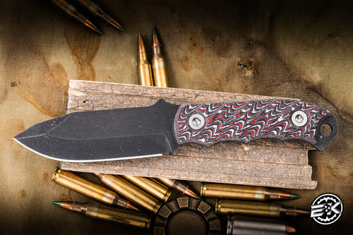 Half Face Blades Disaster Cub Fixed Blade Knife Textured Snow Fire Carbon 3.1" 3V American Steel Dagger Acid Etch EK-3238