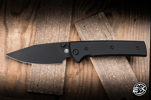 Chaves Knives Scapegoat Street Folding Knife Black G10 3.5" Elmax Spearpoint Blackout