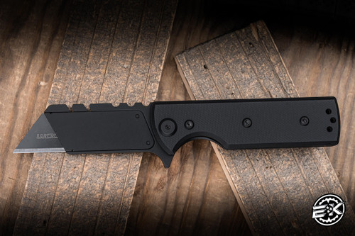 Chaves Knives CHUB Flipper Utility Knife Black G10 2.6" Stainless Steel Reverse Tanto Blackout