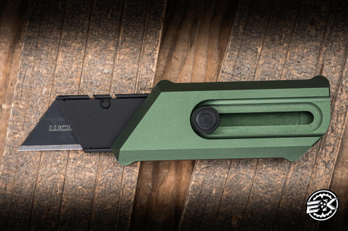 Chaves Knives CHUB Slipper Sliding Utility Knife Green Aluminum 1.4" Stainless Steel Razor Black PVD